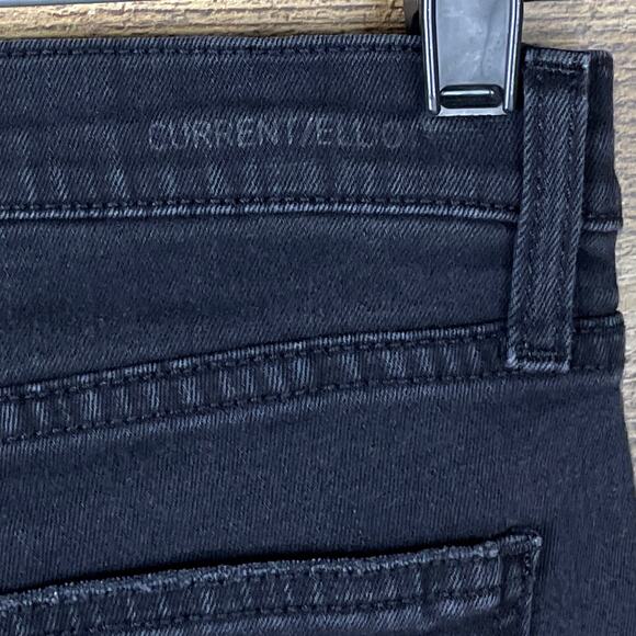 Current/Elliott The Stiletto Destroyed Skinny Jeans Jet Black Destroy Size 27 - Picture 8 of 10